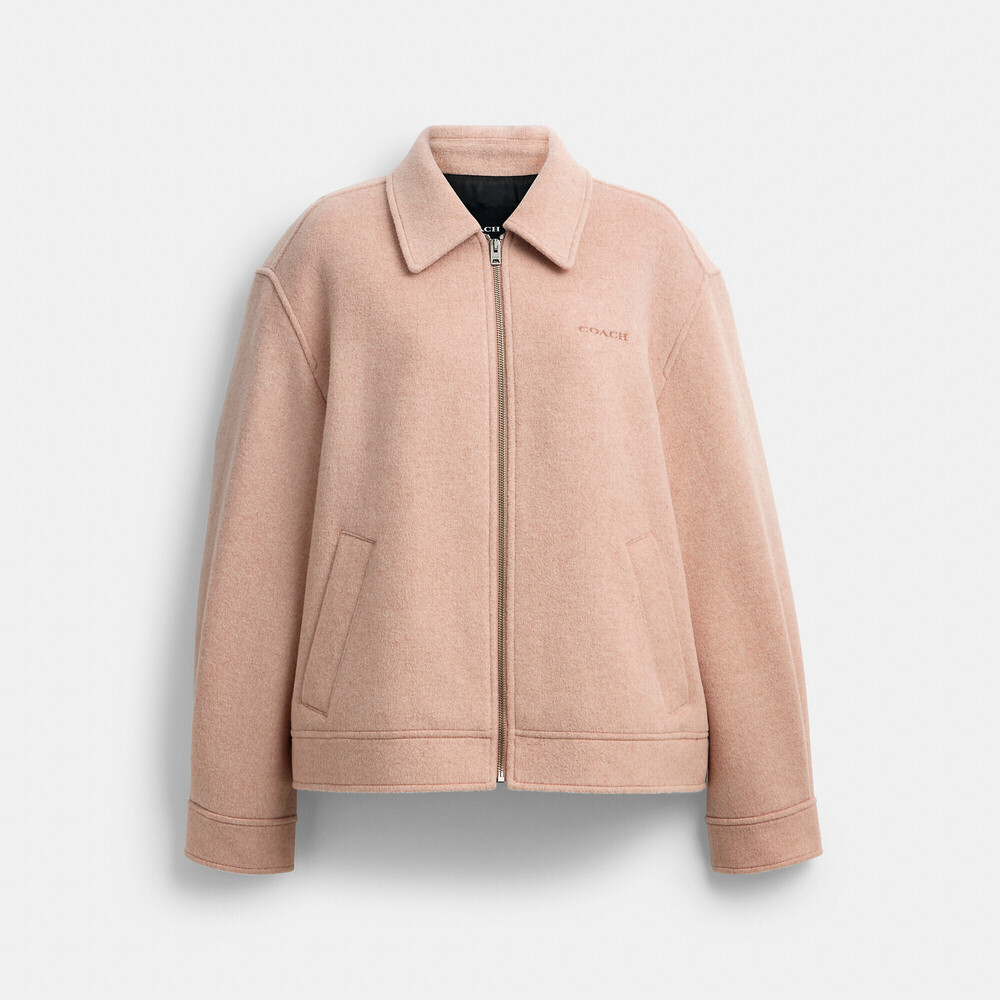 Coach Outlet Zip Front Wool Jacket